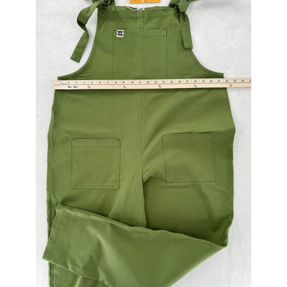 Lucy & Yak Olive Green Dungarees Cotton Twill Overalls Jumpsuit 12 Large XL NWT - Picture 4 of 8